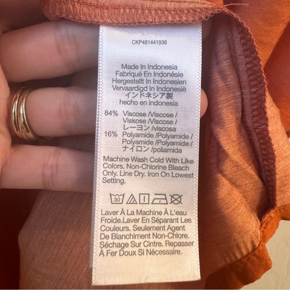 NWT Madewell One-Shoulder Midi Slit Dress size 00 Orange NP094 - Picture 4 of 16